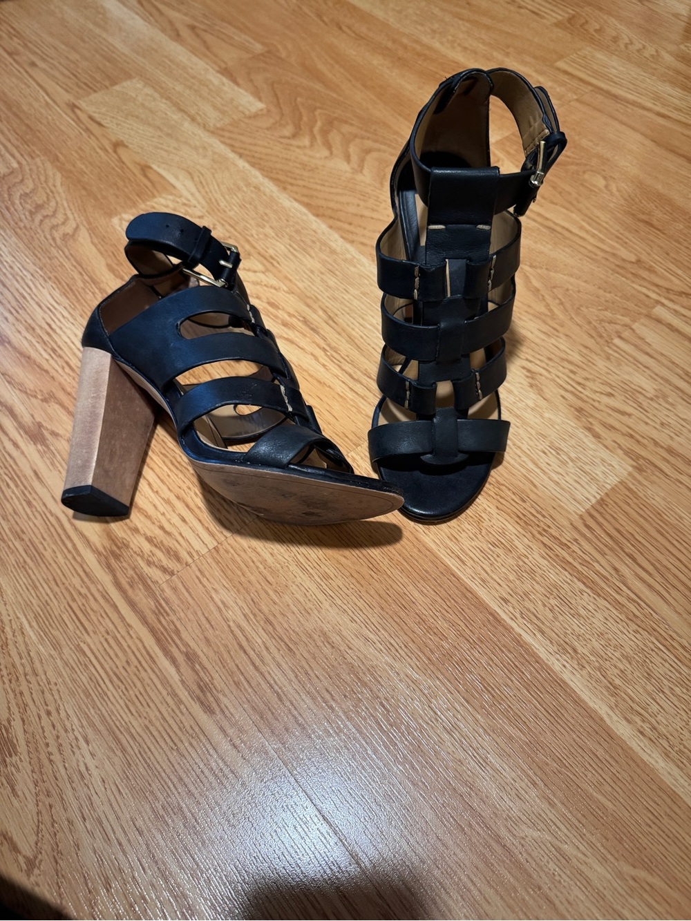 Dolce Vita Black Strappy Block-Heel Sandals